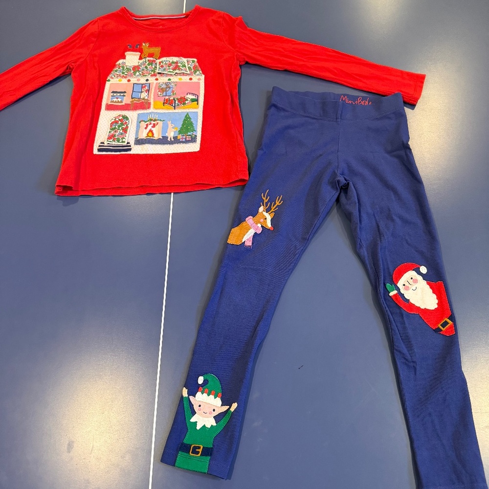 Size 9-10 Mini Boden Lift-the-Flap T-shirt and Applique Leggings  SET